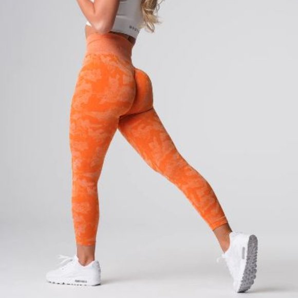 NVGTN Pants - NVGTN Burnt Orange Camo Seamless Leggings - M